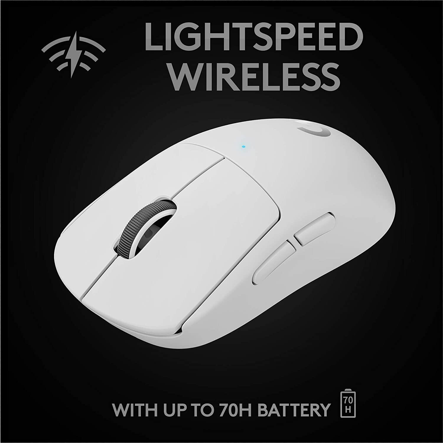 Logitech PRO X SUPERLIGHT Wireless Gaming Mouse With Hero 25K Sensor (910-005944) White